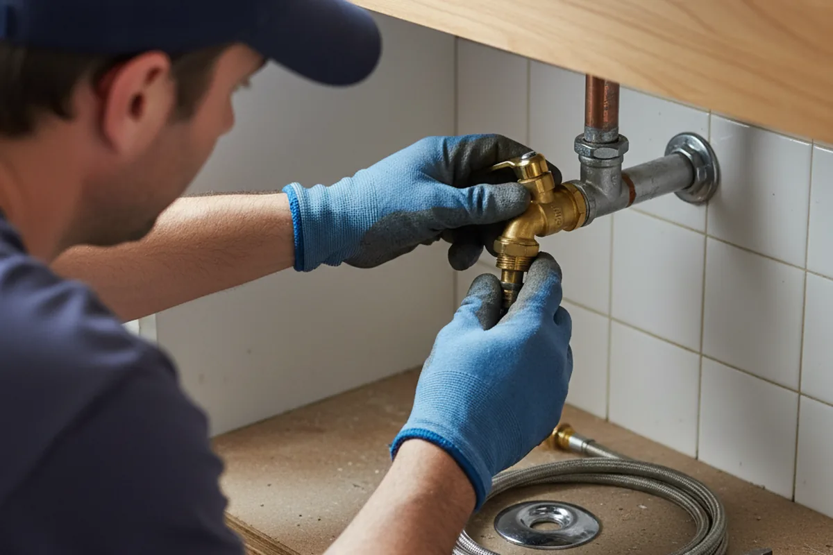 Shutoff valve and fitting work during Emergency Plumbing in Rush